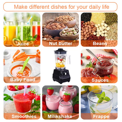 Mini Pro 1800W High Power Smoothie Blender BPA Free 1.8L and 0.6L Dual Jar High Performance Kitchen Mixer Juicer
